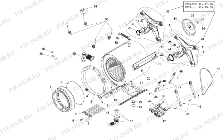 Взрыв-схема стиральной машины Electrolux WASL5M102 - Схема узла Functional parts